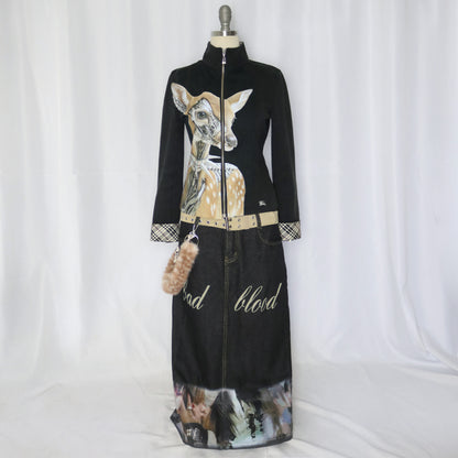 reworked Burberry high neck jacket - Size 38