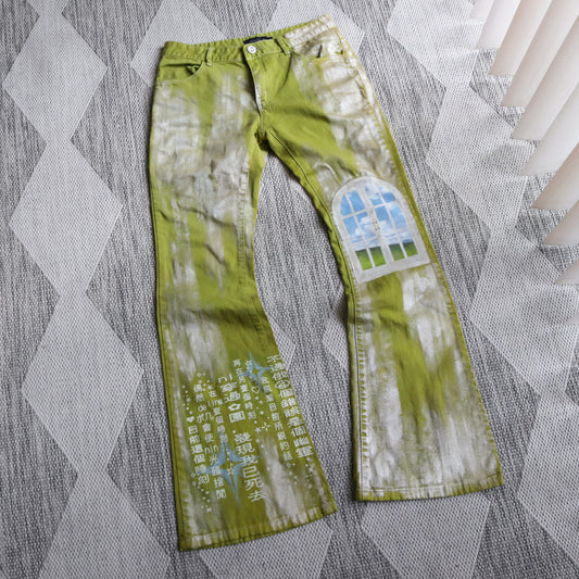 1 of 1 reworked low rise flared pants - size 27