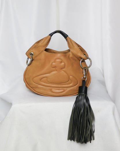 Vivienne Westwood embossed orb leather bag