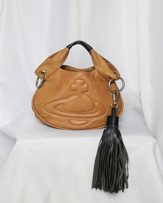 Vivienne Westwood embossed orb leather bag