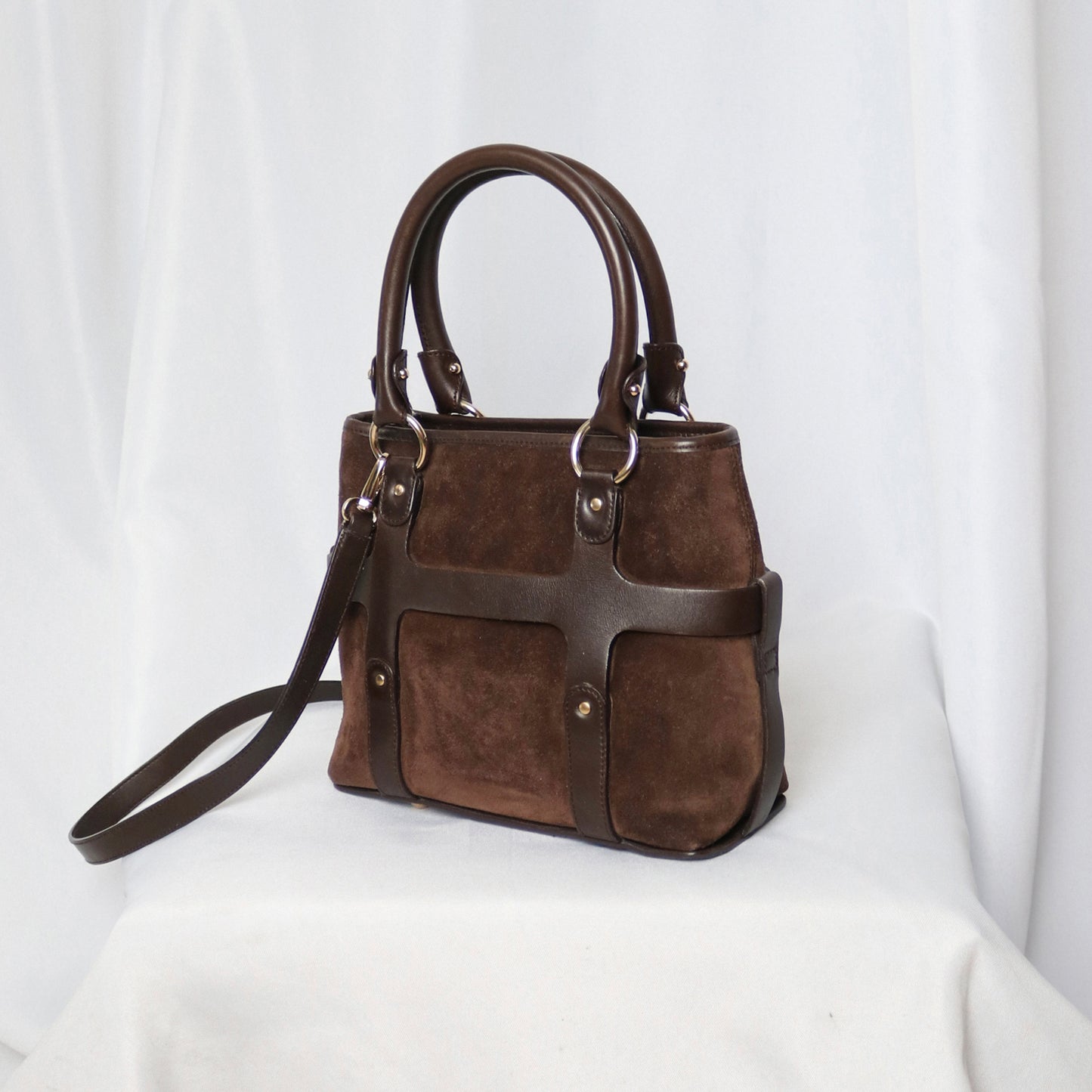 Salvatore Ferragamo bondage suede bag