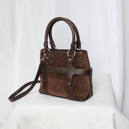 Salvatore Ferragamo bondage suede bag