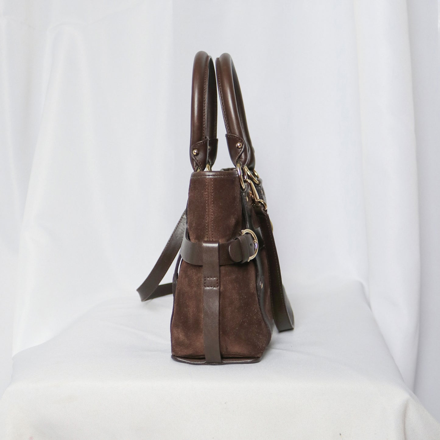 Salvatore Ferragamo bondage suede bag