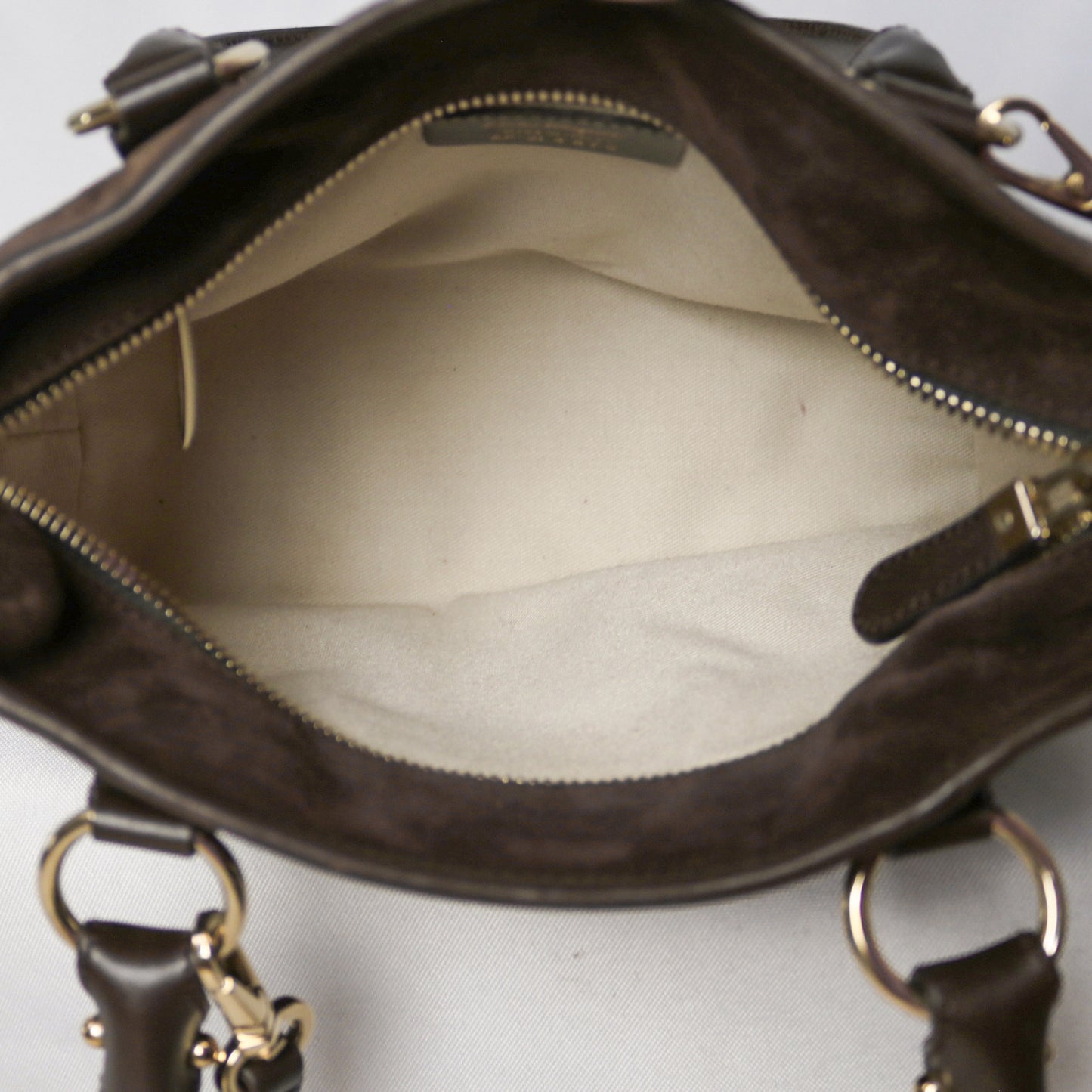 Salvatore Ferragamo bondage suede bag