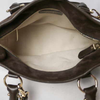 Salvatore Ferragamo bondage suede bag
