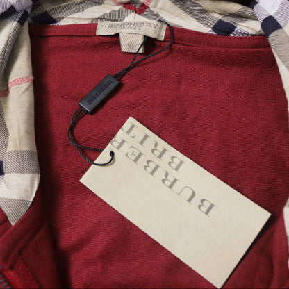 reworked Burberry studded fur trim zip hoodie - Size XL