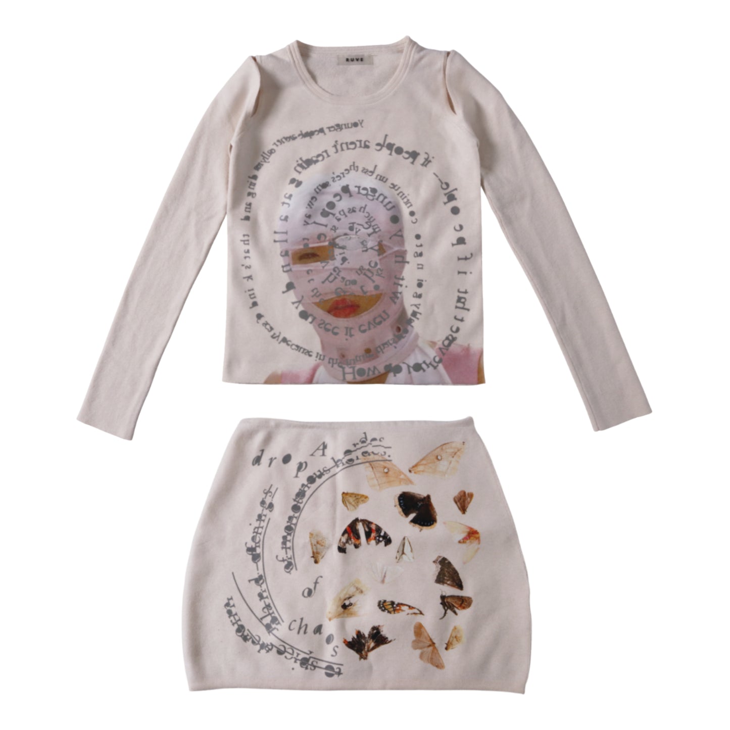 cut out knit skirt set