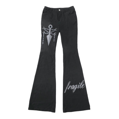 kunai graphic print flare pants