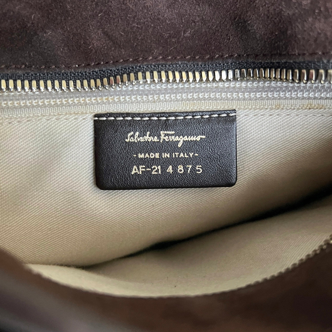 Salvatore Ferragamo bondage suede bag