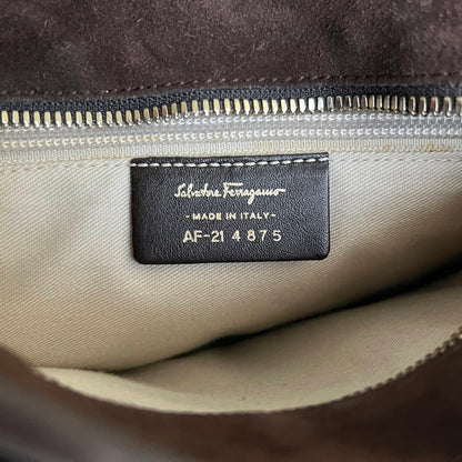 Salvatore Ferragamo bondage suede bag