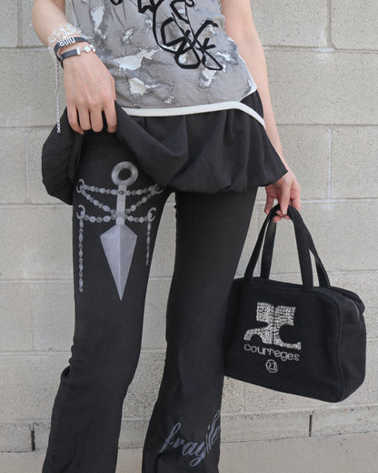 kunai graphic print flare pants