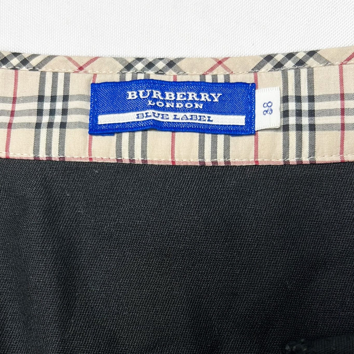 reworked Burberry skirt