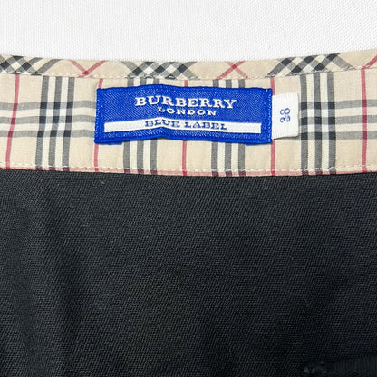 reworked Burberry skirt