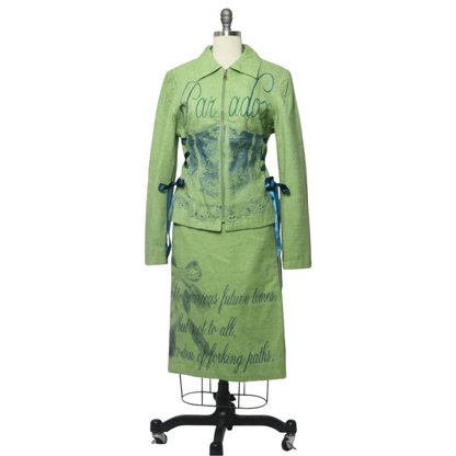 the "Paradox" jacket and skirt set