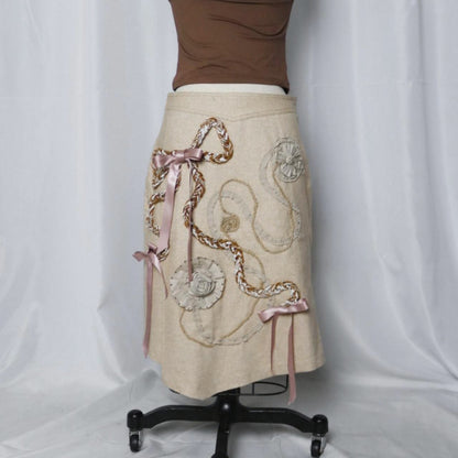 1 of 1  3D braid applique skirt
