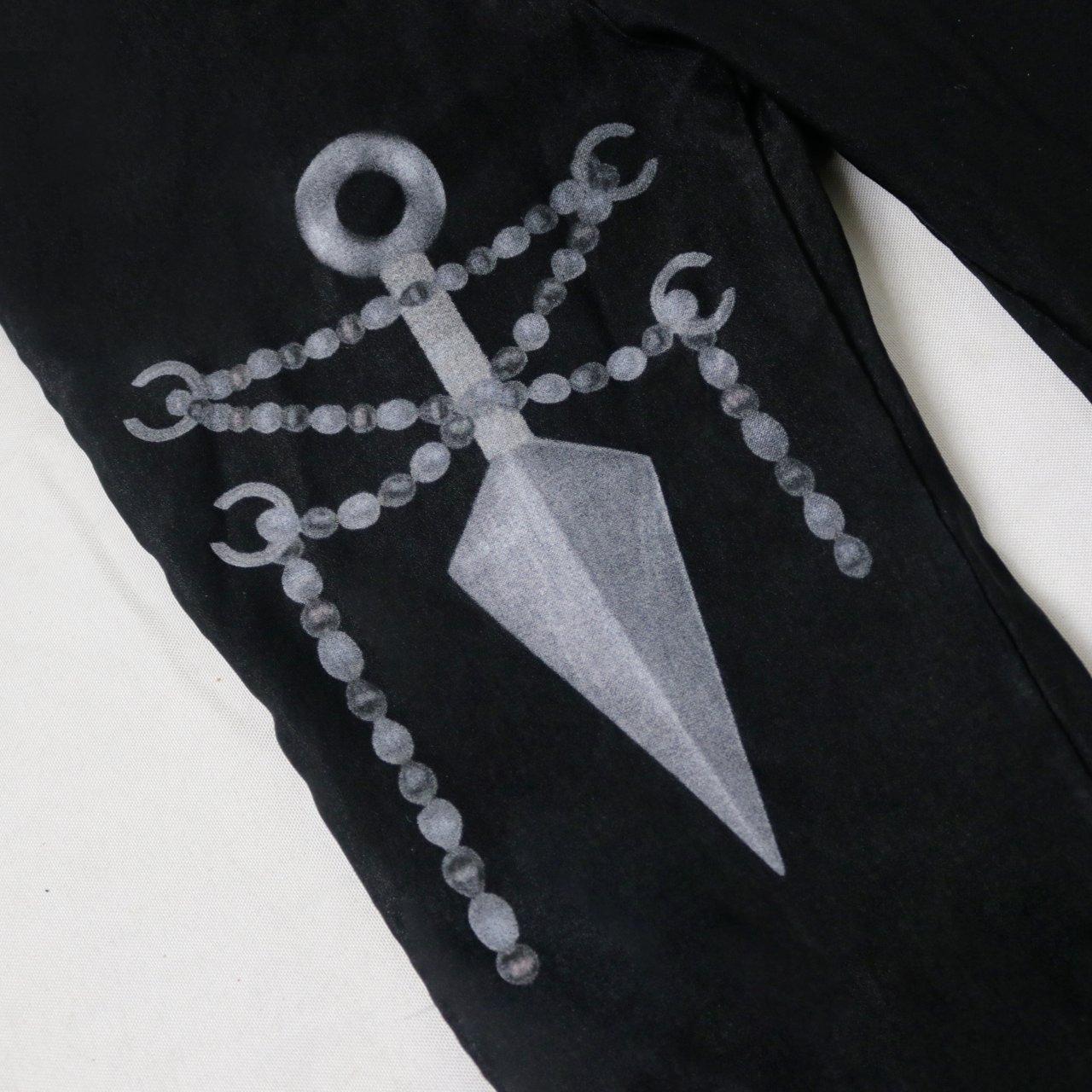 kunai graphic print flare pants