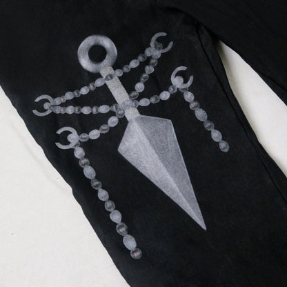 kunai graphic print flare pants