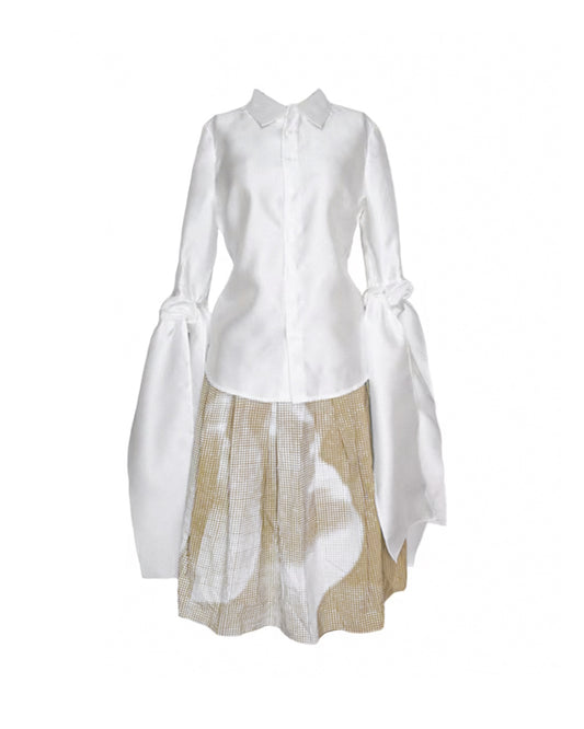 'Aether' tie-sleeve button shirt