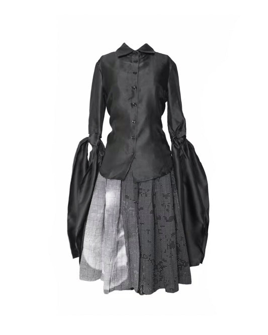 'Aether' tie-sleeve button shirt