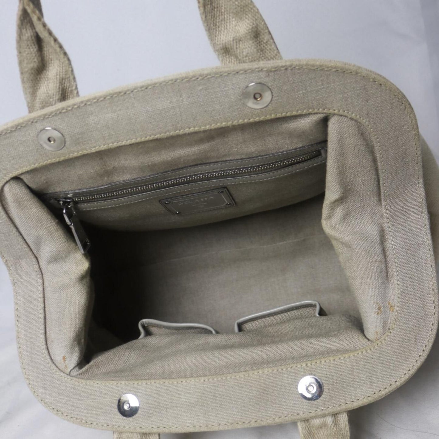 Prada canvas frame bowling bag