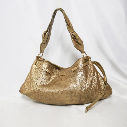 Miu Miu metallic distressed leather hobo bag