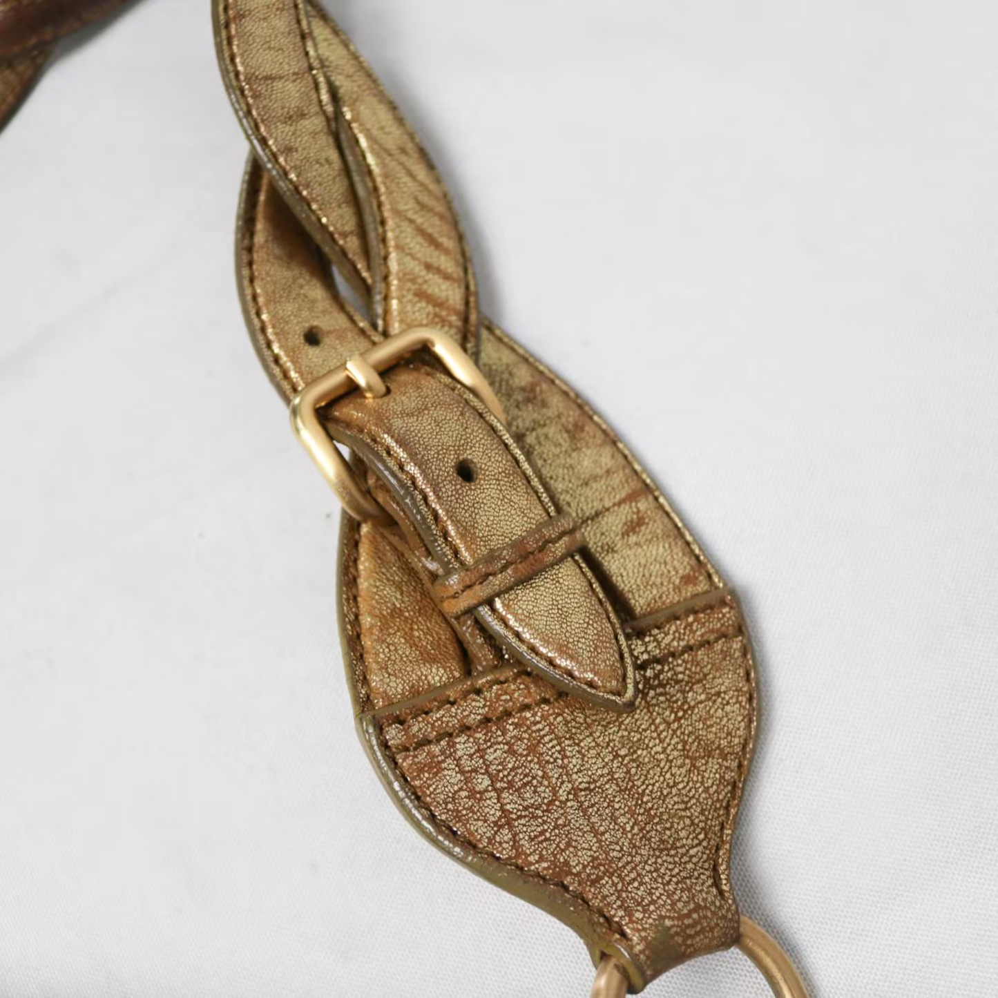 Miu Miu metallic distressed leather hobo bag