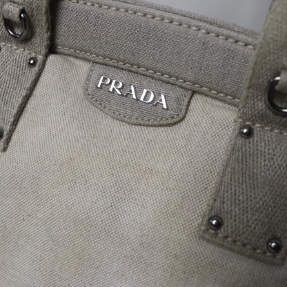 Prada canvas frame bowling bag