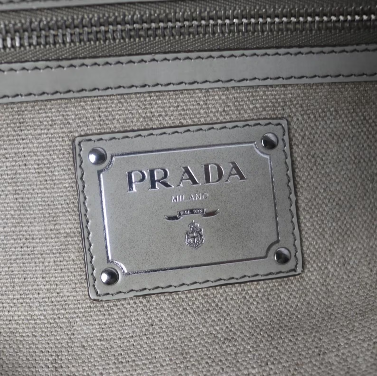 Prada canvas frame bowling bag