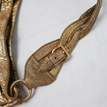 Miu Miu metallic distressed leather hobo bag