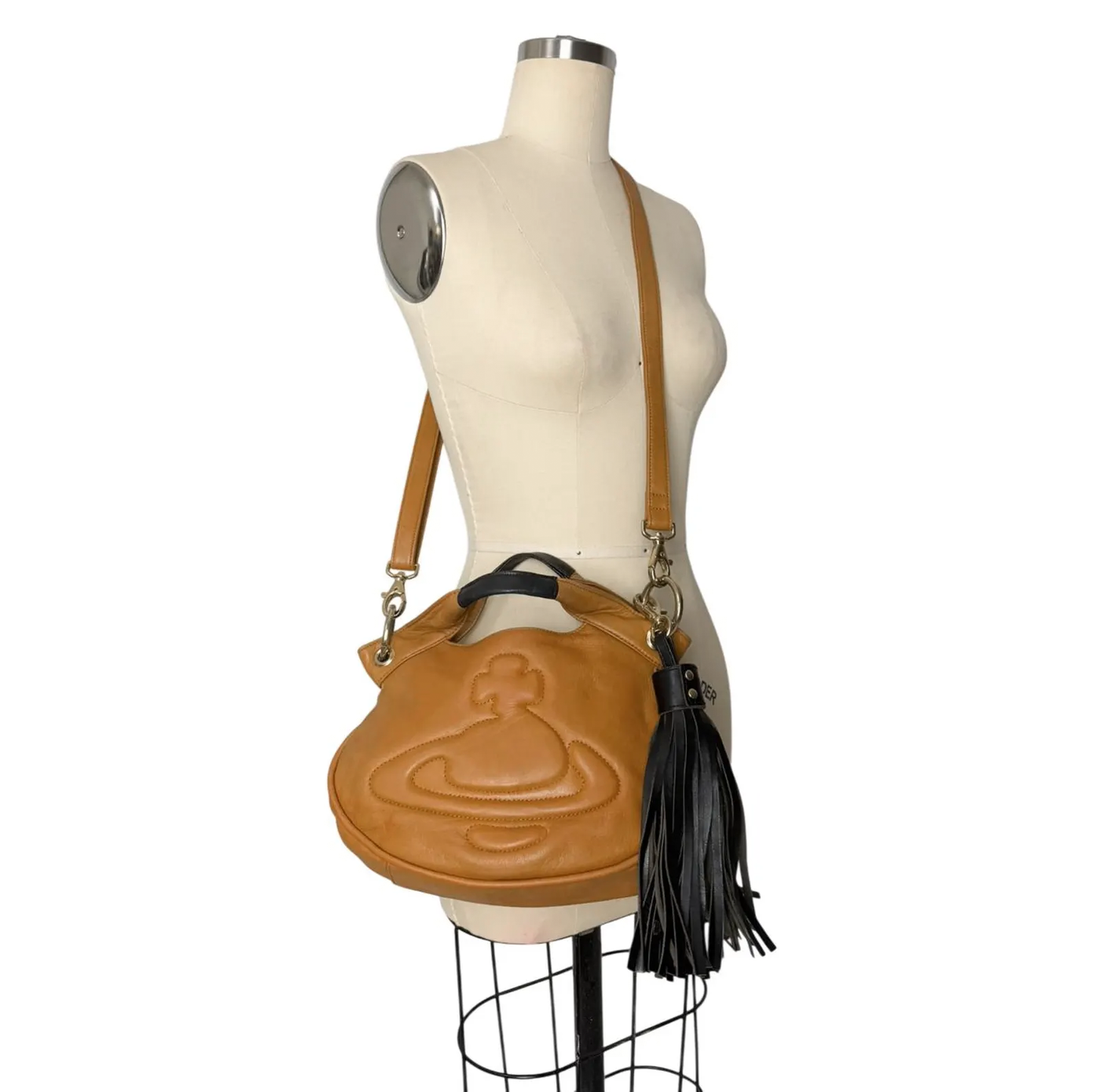 Vivienne Westwood embossed orb leather bag