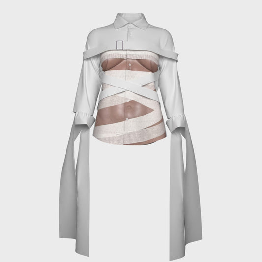 bondage torso print shirt