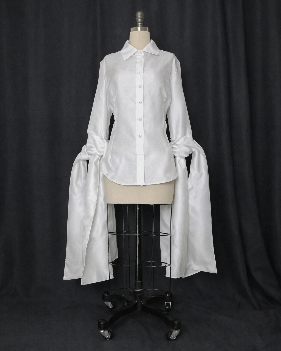 'Aether' tie-sleeve button shirt